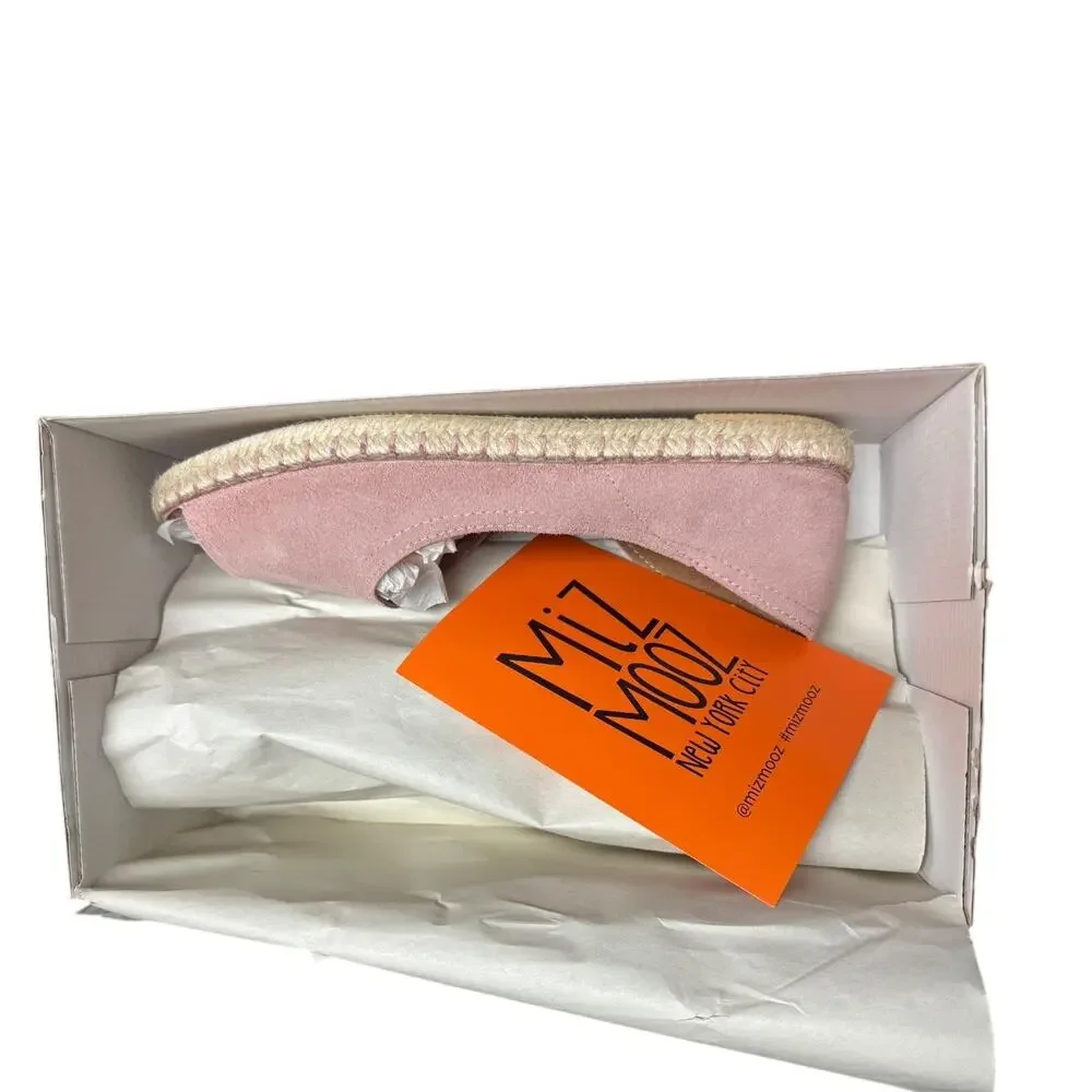 NWT Miz Mooz Cruze Pink Suede Espadrille Flats Size 38 Size 7.5-8 Made in Spain